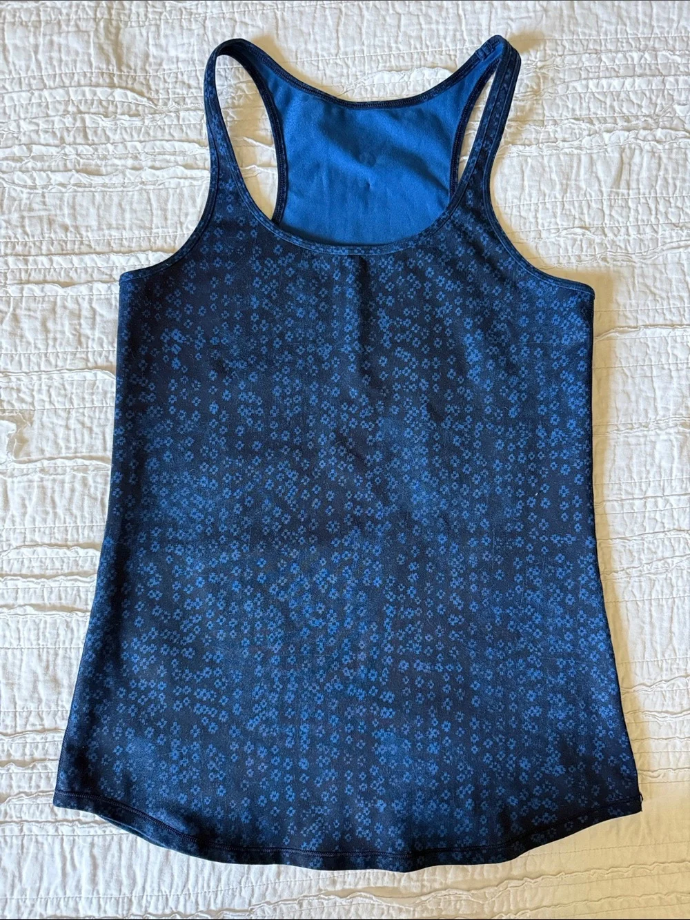 lululemon athletica Navy Blue Micro-Pattern Racerback Tank